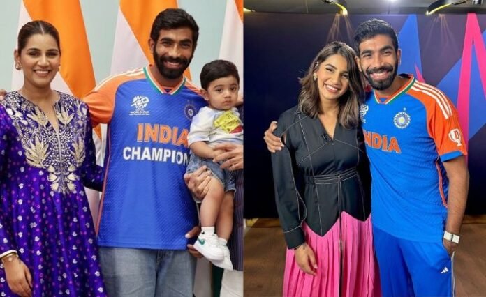 Jasprit Bumrah Wife Sanjana Ganesan and son Angad